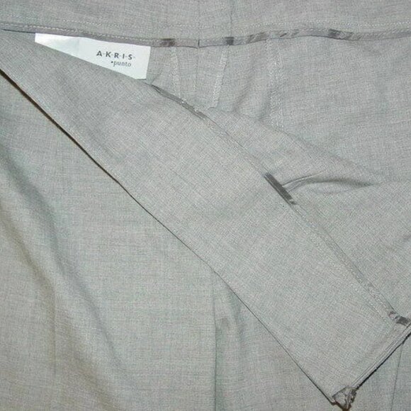 New AKRIS Argento Grey Wool Skinny Stretch Carla Crop Pants 8 - Picture 4 of 5